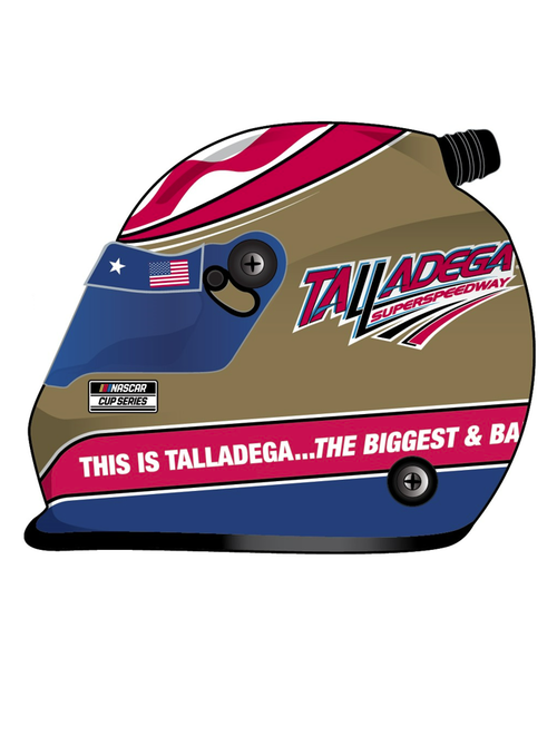 Talladega Superspeedway Mini Size Replica Helmet - Left Side View
