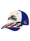 Daytona Checkered Hat in White and Blue - Left Side View