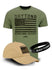 Daytona Flag Hat in Khaki and Military Green Tee Combo - Front View