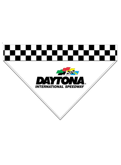 Daytona Checkered Bandana in White - Back View