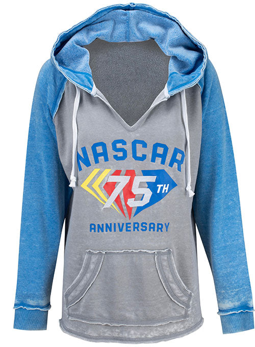 Products Ladies NASCAR 75th Anniversary Sweatshirt in Grey - Front View