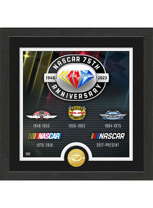 NASCAR 75TH Anniversary Framed Coin - Front View