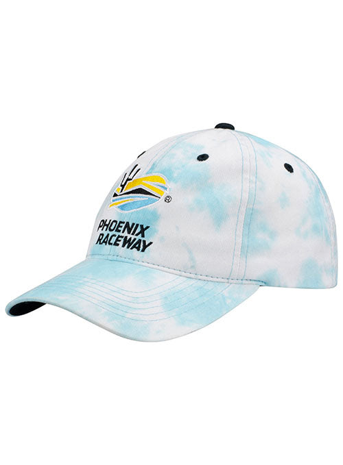 Ladies Phoenix Tie Dye Hat in Blue and White - Left Side View