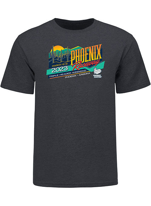 2023 Phoenix Triple Header T-Shirt in Dark Heather - Front View