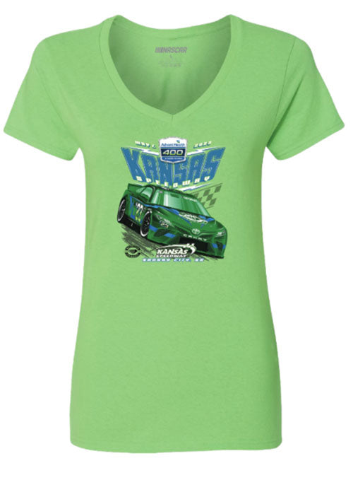 2023 Ladies Advent Health 400 Event T-Shirt in Green - Front View