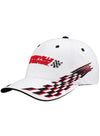 Martinsville Checkered Hat in White - Left Side View
