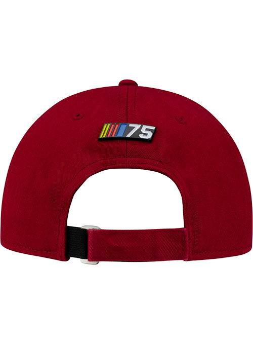NASCAR 75th Anniversary Enamel Badge Hat in Black and Red - Back View