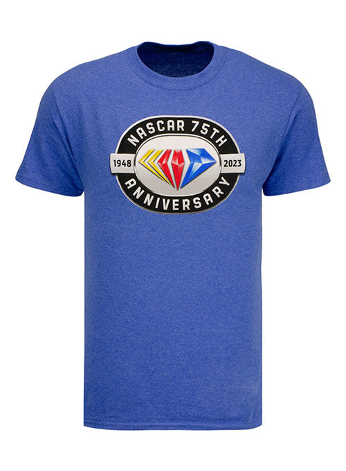NASCAR 75th Anniversary Tee in Heather Royal - Front View