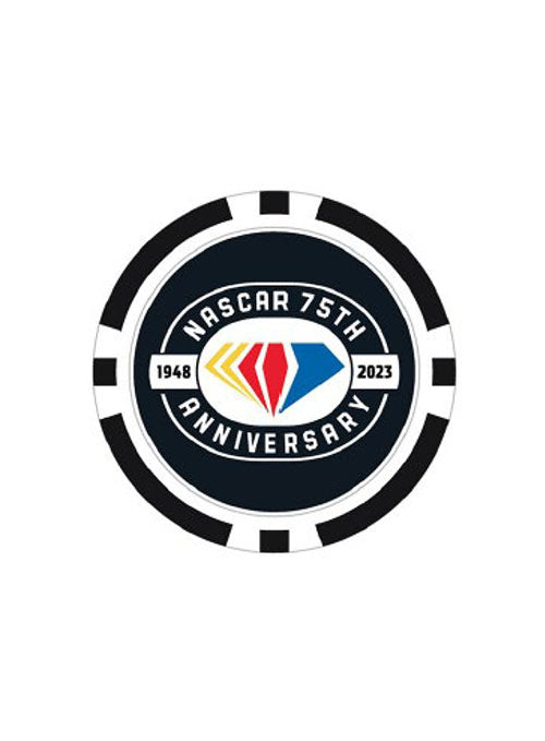 NASCAR 75th Anniversary Poker Chip in Black - Front View