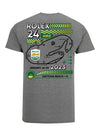2023 Rolex 24 Hours at Daytona Track Outline T-Shirt in Graphite Heather - Back View