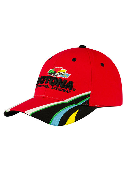 Daytona Striped Hat in Red - Left Side View