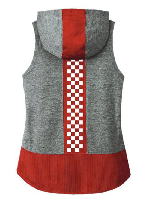 Products Ladies Martinsville Hooded Tank Top in Grey - Back View