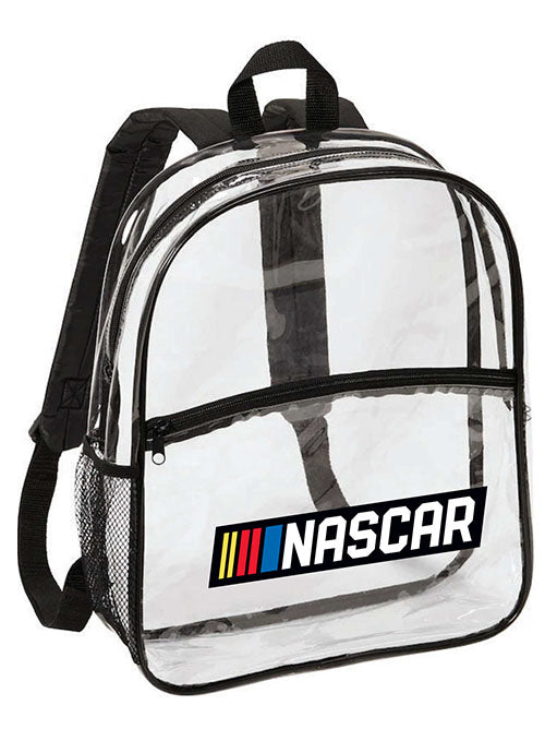 NASCAR Clear Full Size Backpack in Clear and Black - Front View