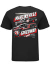 2022 Martinsville 75th Anniversary Retro Car T-shirt in Black - Back View