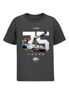 2023 Youth NASCAR Schedule T-Shirt in Charcoal - Front View