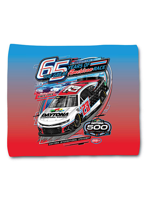 2023 Daytona 500 65th Anniversary Rally Towel in Red and Blue - Front View