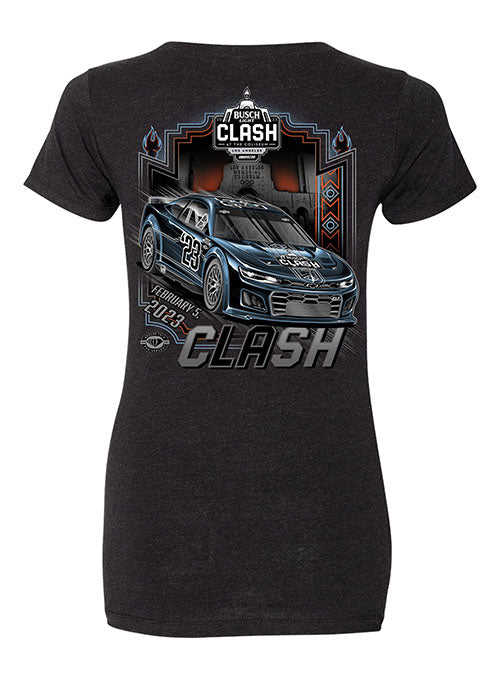 2023 Ladies Clash Ghost Car T-Shirt in Black Heather - Back View