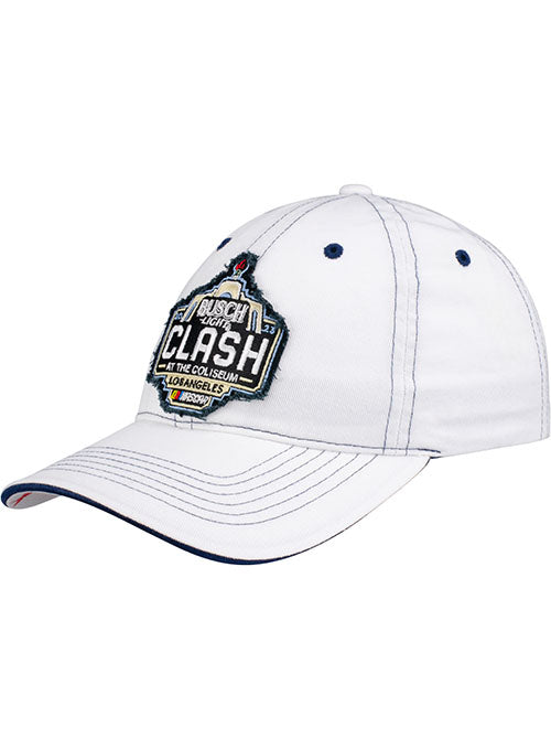2023 Clash Distressed Slouch Hat in White - Left Side View