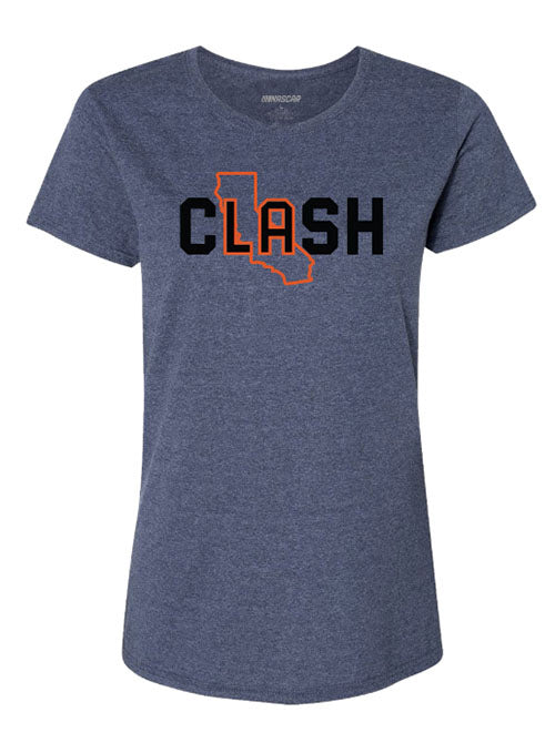 2023 Ladies Clash State Outline T-Shirt in Heather Navy - Front View
