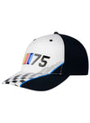 NASCAR 75th Anniversary Checkered Hat in Black and White - Left Side View