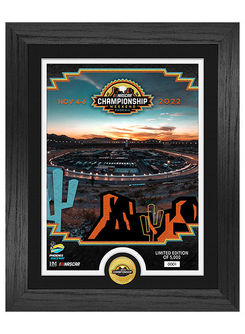 2022 Phoenix Championship Weekend Framed Photo with Coin - Front View