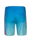 NASCAR Hurley Board Shorts in Blue with Pink Flames - Back View