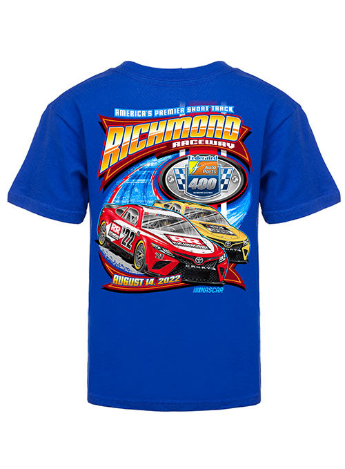 2022 Youth Federated Auto Parts Event T-Shirt in Royal Blue - Back View