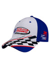 Auto Club Checkered Hat in White and Blue - Left Front View
