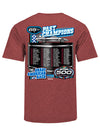 2023 Daytona 500 Past Champs T-shirt in Heather Cardinal Red - Back View