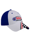Auto Club Checkered Hat in White and Blue - Right Side View