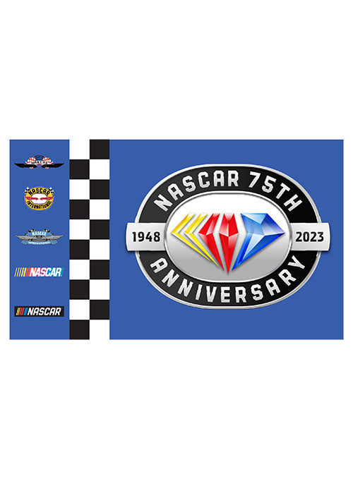 NASCAR 75th Anniversary 2-Sided 3x5 Flag - Side View