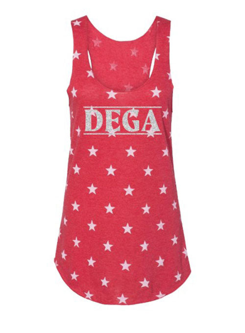 Ladies DEGA Tank Top in Red - Front View