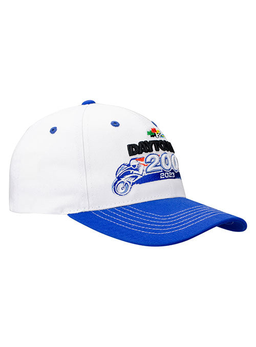 2023 Daytona 200 Adjustable Hat in White and Blue - Right Side View