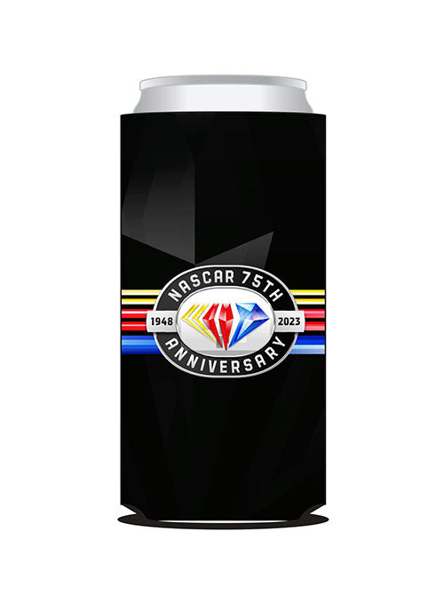 NASCAR 75th Anniversary 12 oz Slim Can Cooler in Black - Side View