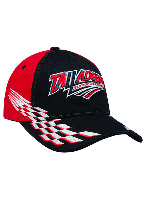 Youth Talladega Checkered Hat in Black and Red - Right Side View 