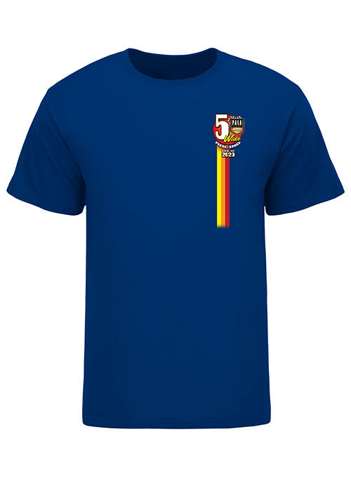 2023 Pala Casion 400 5-Wide Racing T-Shirt in Blue - Front View