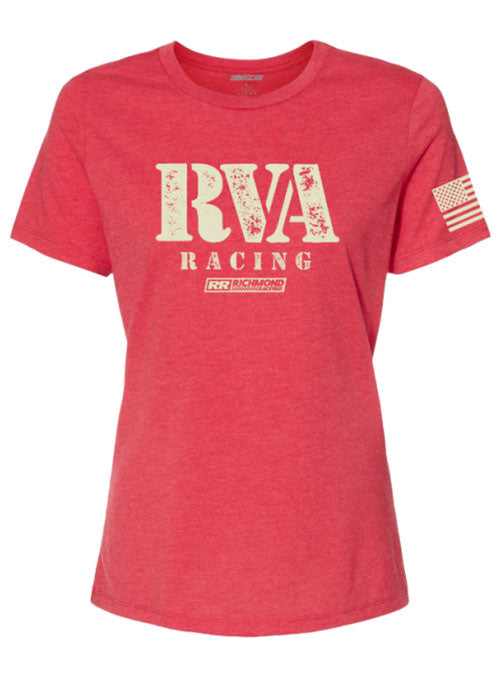 Ladies RVA Racing T-Shirt in Heather Red - Front View