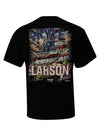 Kyle Larson Camo Patriotic T-Shirt in Black - Back View