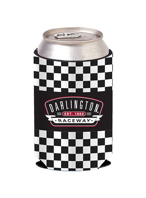 Darlington Checkered Can Cooler in Black- Front View