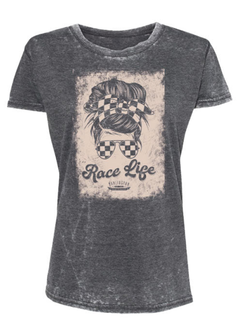 Ladies Darlington Race Life T-Shirt in Grey- Front View