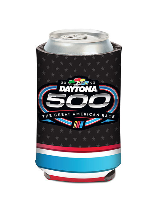 2023 Daytona 500 12 oz Can Cooler in Black - Side View