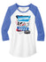 2023 Ladies Daytona 500 3/4 Sleeve in White and Royal Blue Frost - Front View