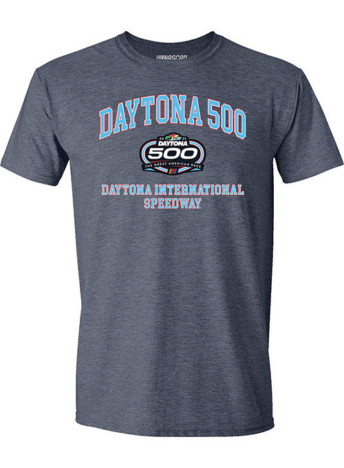 2023 Daytona 500 Collegiate T-Shirt in Heather Navy - Front View