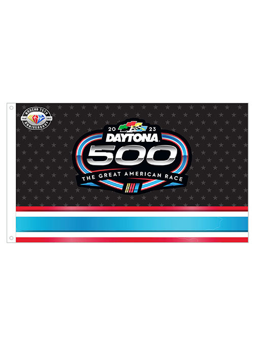 2023 Daytona 500 3x5 2-Sided Flag in Black - Front View