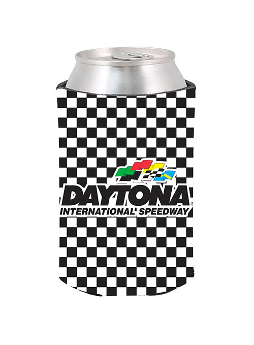 Daytona International Speedway 12 oz Checkered Can Cooler - Front View