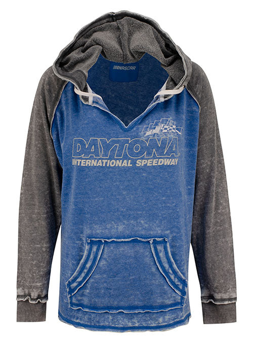 Ladies Daytona Sweatshirt in Blue and Grey - Front View