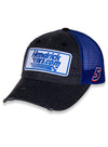 Kyle Larson Sponsor Hat in Dark Grey and Blue - Left Angled Front View