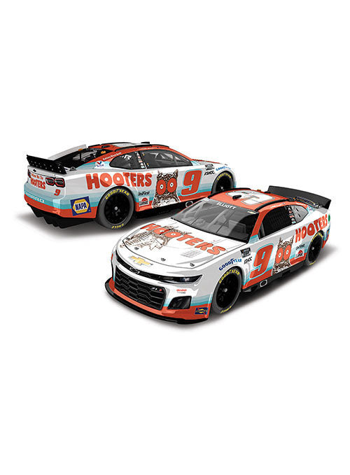 2022 Chase Eliott Hooters 1:24 Diecast in White- Side Views