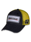 Ryan Blaney Vintage Patch Hat in Yellow and Dark Grey - Left Front Angled View