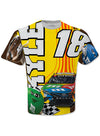 Kyle Busch Sublimated T-Shirt in Yellow- Front View